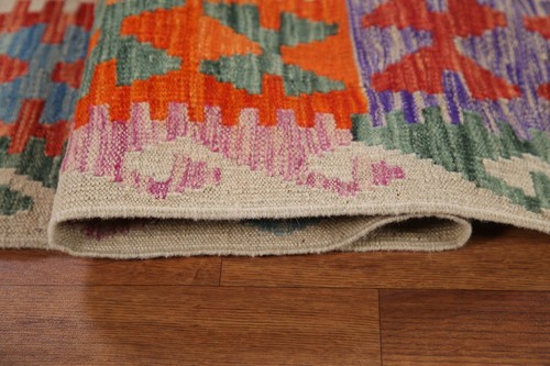 South-western Reversible Pastel Color Kilim Flat Weave Living Room Area Rug 7x10 - Picture 7 of 10