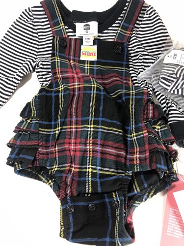 Juego de 3 piezas de 3 piezas Harajuku Mini Mono a Cuadros Gwen Stefani Target Nuevo con Etiquetas Talla 12 M - Imagen 2 de 9