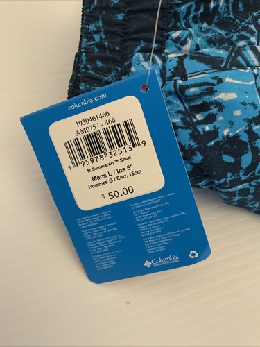 COLUMBIA Herren blau tropischer Druck Badehose Surfshorts gefüttert groß - Bild 4 von 5