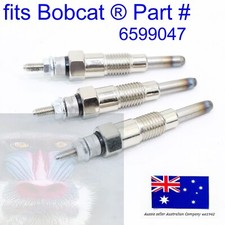 fits 3 x Bobcat Glow Plug Candles Preheat 6599047 643 645 743 1600 Kubota Engine
