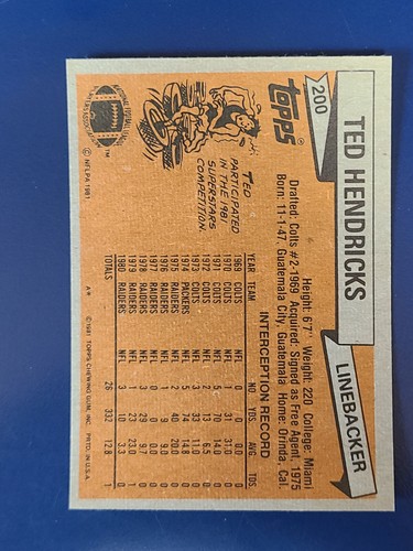 Tarjetas de fútbol americano Topps 1981 completan tu conjunto que elijas elegir cada una #133 - 264 - Imagen 83 de 177
