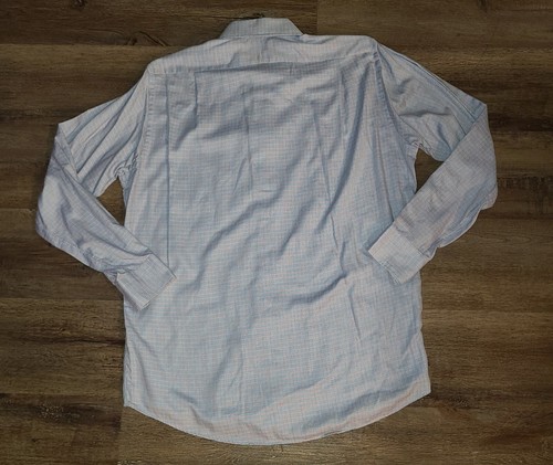 Burberry Mens Dress Shirt Sz 15 1/2 x34 White blue Striped Button-Up Long Sleeve - Picture 2 of 3