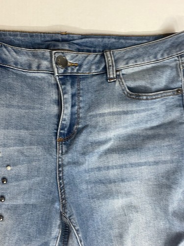 Lane Bryant size 16 NWT Jeans Skinny high rise great bead faux pearl detailing - Picture 9 of 13
