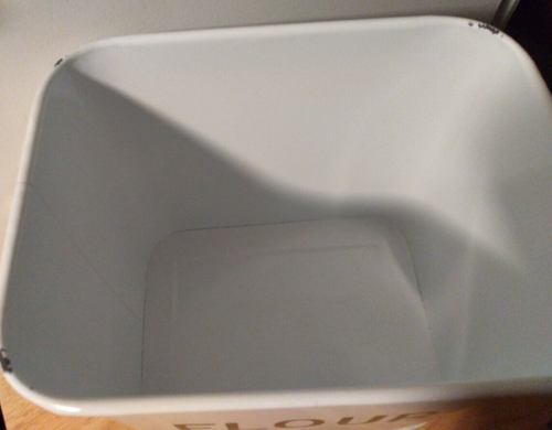 ***Rarität*** Große Metall Emaillegeschirr MEHL Box = Bauernhaus Retro Vorratsbehälter - Bild 3 von 3