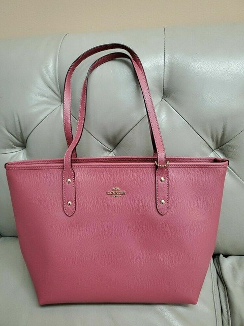 coach city zip tote pink