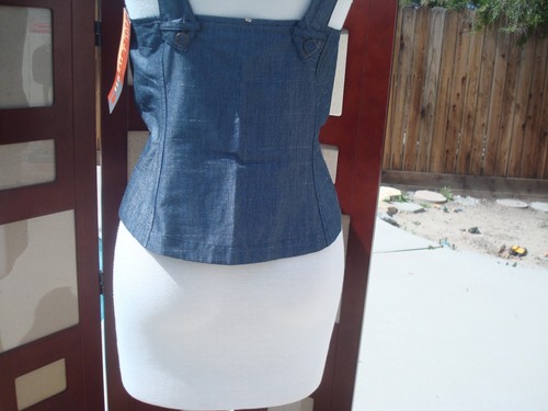 NWT Max Mara Sportmax Defile Linen Blue Denim Women Top Blouse 36 Italy - Picture 7 of 11