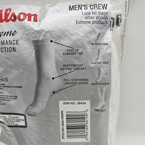 Wilson neu aus altem Lagerbestand gepolsterte Crew-Herrensocken 6 Paar Größe 6-12 Pakistan 81 % Baumwollmischung - Bild 6 von 7