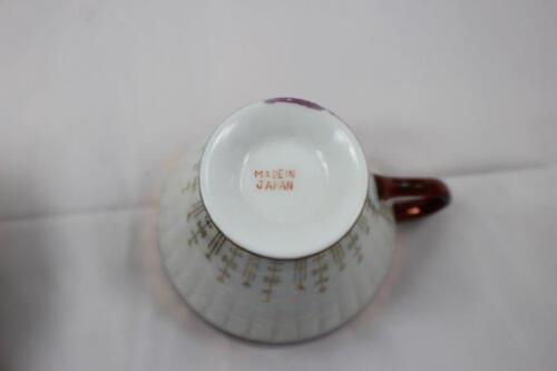 50's Vintage Tea Cup & Saucer Opal Iridescent & Golden Copper Brown trim JAPAN - Picture 6 of 6