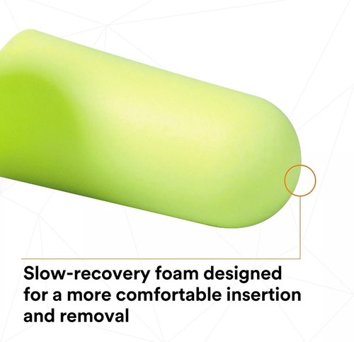 Tappi per le orecchie 3M E·A·Rsoft giallo neon schiuma morbida senza fili misura regolare 200 paia - Foto 4 di 8