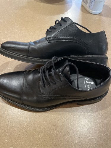 Stafford Classico Black Cap Toe Oxford Dress Shoes Worn 1 Hour -Men’s Size 8 EUC - Picture 9 of 11