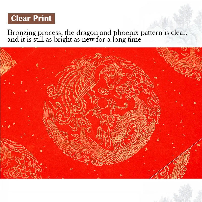 Juego de 5 parejas de papel en blanco Xuan rojo año nuevo chino para festival de primavera Foto 3 de 4