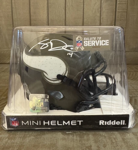 Sam Darnold Signed Minnesota Vikings Salute To Service Mini Helmet Beckett COA