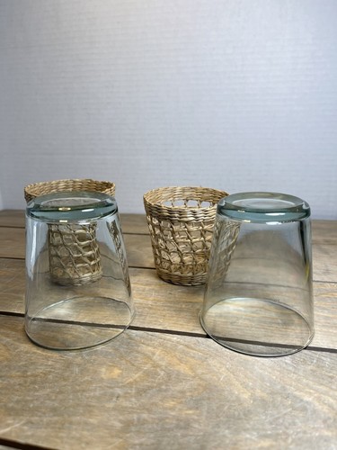 Seagrass Wrapped Juice Glasses 5 Oz. Set Of 2 Small - Picture 7 of 9