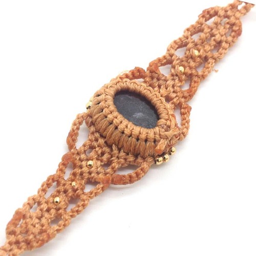 Natural Cabochon Stone Crystal Quartz Braided Macrame Rope Adjustable Bracelets - Picture 3 of 15