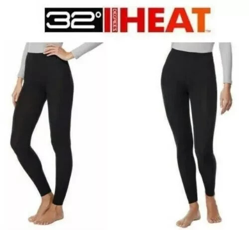 2er Pack 32 Grad Damen Heat Base Layer Hosen, Schwarz - Neu mit Etikett - Bild 1 von 5