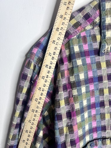 Vintage Territory Ahead Checkered Print Shirt Long Sleeve Mens Size 2XL XXL Tall - Picture 7 of 14