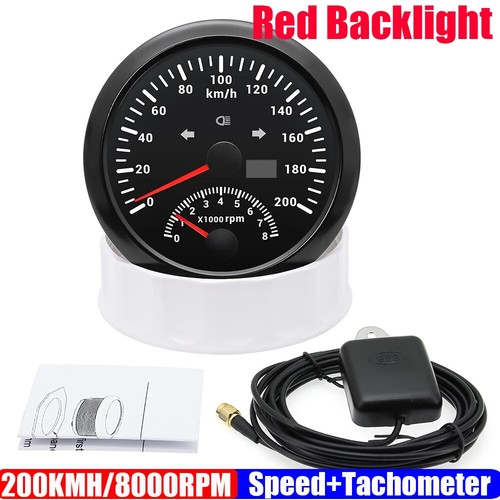 120KMH 200KMH GPS Speedometer Gauge+Tachometer 8000 RPM 85mm Dual Gauge Odometer - Picture 13 of 31
