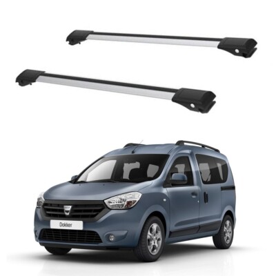 Roof Rack Cross Bars Set to fit Dacia Dokker Since 2012 Gray set