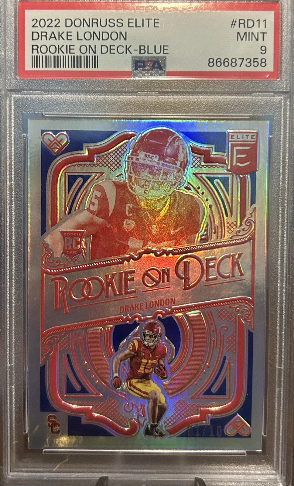 Drake London Panini Donruss Elite Rookie on Deck #RD11 Blue