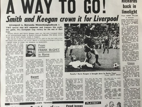 POSTER/NEWSPAPER PAGE , MIRROR 26th MAY 1977 LIVERPOOL WIN EUROPEAN CUP 1st TIME - Picture 5 of 11