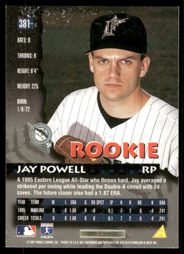 1996 Pinnacle #381 Jay Powell - Picture 2 of 2