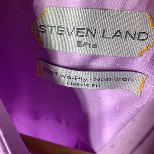 Steven Land Elite Mens Long Sleeve Button Up Dress Shirt Pink Size 16-34/35 - Imagen 3 de 3
