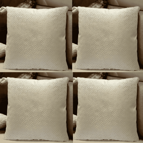 Cushion Covers Gold - Set of 4 Shimmer Designer Print on Print 18 X 18" 45X45 cm - Picture 1 of 9