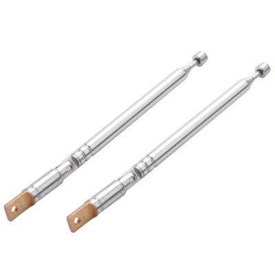 2PCS Replacement 25.4cm 10Inch 5 Sections Telescopic Antenna Aerial for Radio J5