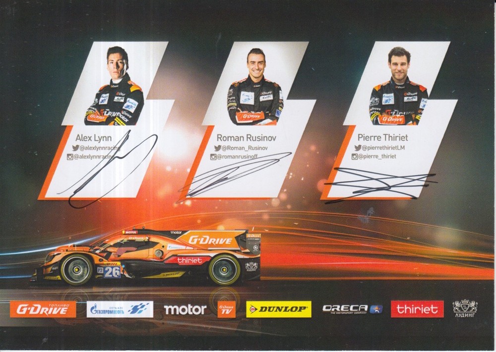 Lynn Rusinov Thiriet Autographed G-Drive Le Mans 2017 Promo Card