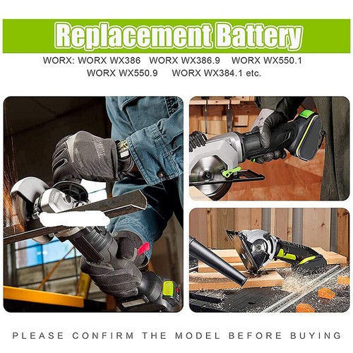 7000mAH For Worx WA3550 WA3551 WA3553 WA3553.1 WG259 WX550 7.0AH 20V Spare Battery - Picture 9 of 14