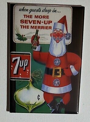 7UP Christmas Santa Claus  Refrigerator Magnet 2'' X 3'' fridge vintage ad