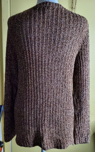Fall LRL Lauren Jeans Co. Ralph Lauren Tan Brown 100% Cotton Knit Sweater Size M - Picture 4 of 13