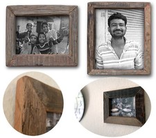 Vintage Holz Wand-Bilderrahmen Braun ♻️ Recycelt ♻️ Fund-Holz Foto Poster Rahmen