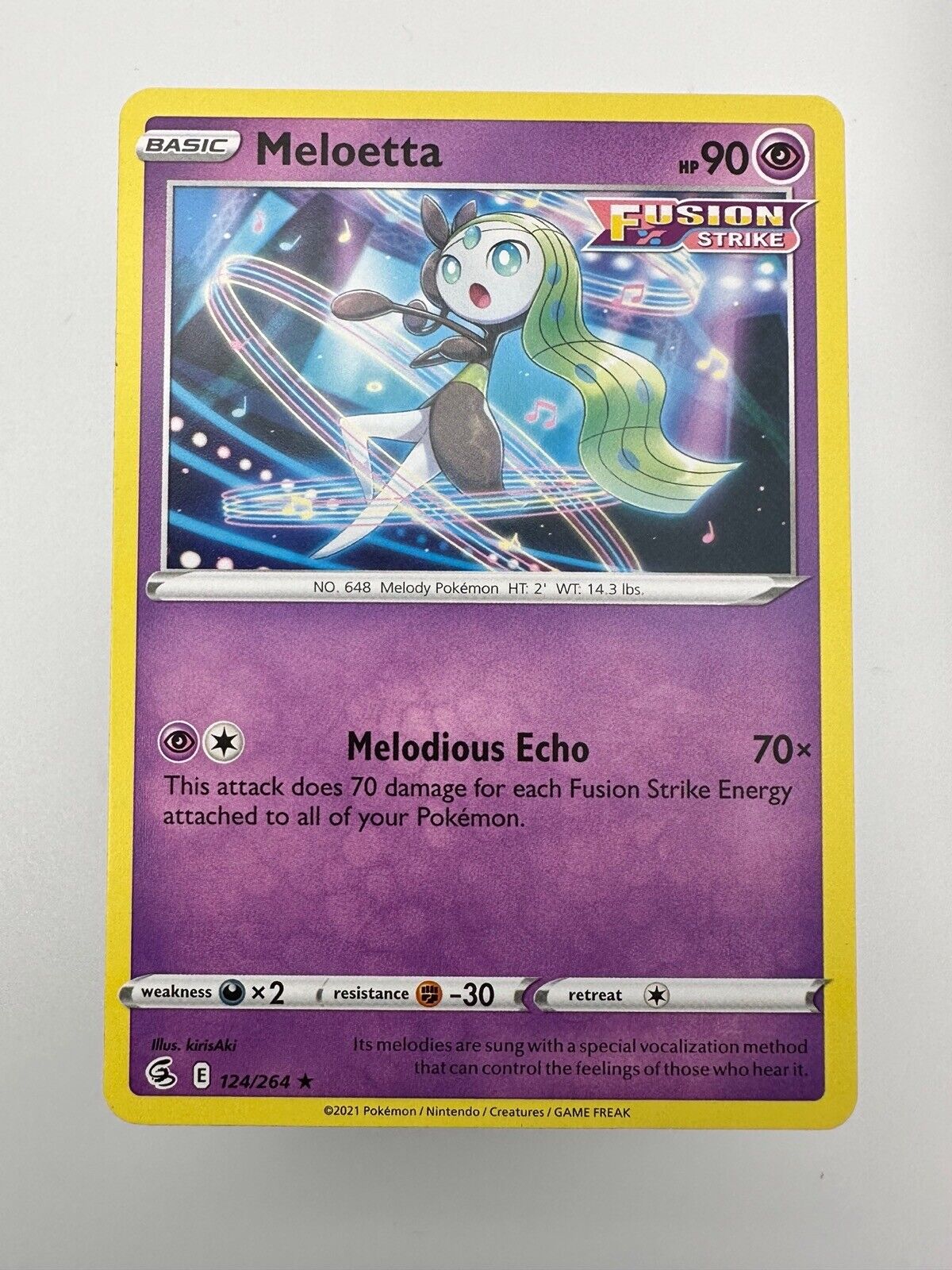 Pokemon TCG Card Fusion Strike Meloetta 124/264 Rare