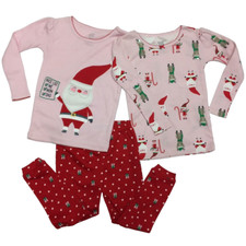Carter's 2T Toddler 3pc Pajama PJ Set Santa's Nice List - Christmas Holiday Elf