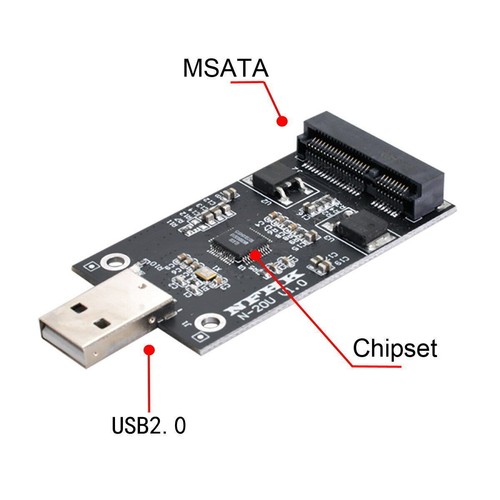 Conveter Adapter External SSD PCBA Pen Driver Card Mini PCI-E mSATA to USB 2.0 - Picture 7 of 7