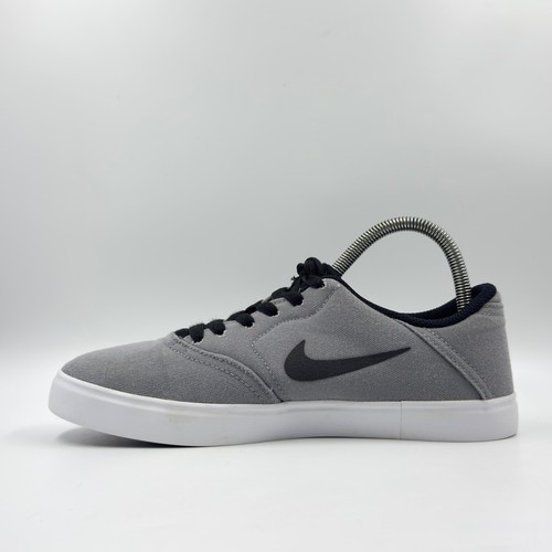 Nike SB Check Older Boys Grey Canvas Trainers UK Size 5 - Imagen 3 de 12