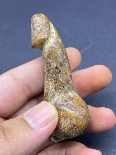Antique Tibetan Antiques Old Jade Man Genital Organ Penis Amulet Pendant - Picture 5 of 8