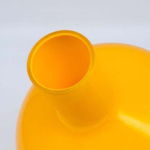 Set of 2 Crate and Barrel Encased Glass Vases Yellow 8.25" T and Orange 9.5" T - Picture 10 of 24
