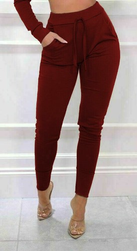 Damas Mujeres Cintura Alta Puños Parte Correr Prendas de salón Pantalones - Imagen 11 de 13