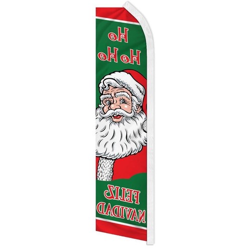 10 x "FELIZ NAVIDAD" advertising super flag swooper banner business sign Santa - Picture 2 of 10