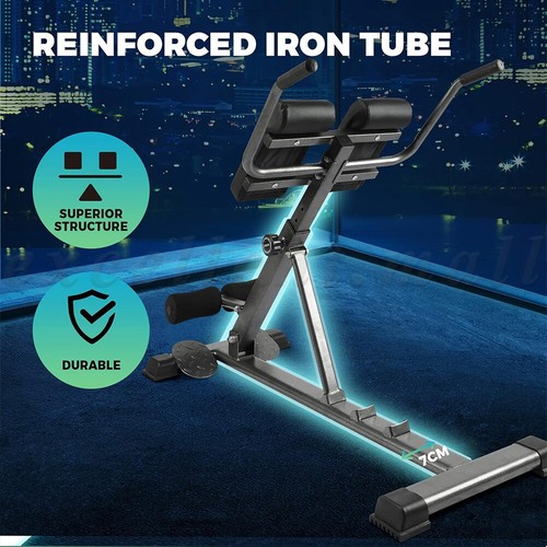 Everfit Roman Chair Back Extension Adjustable Weight Bench Fitness 10 Workouts - Picture 12 of 12
