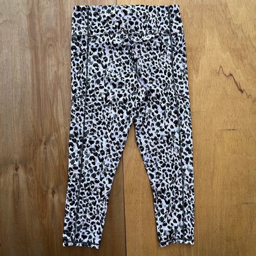 GAIAM ANIMAL PRINT PATTERN HIGH RISE WOMEN’S LEGGINGS sz L Black White Yoga Gym - Picture 3 of 12