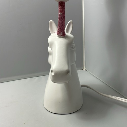 White & Pink Glitter Unicorn Electric Table Lamp WORKS - Picture 5 of 11