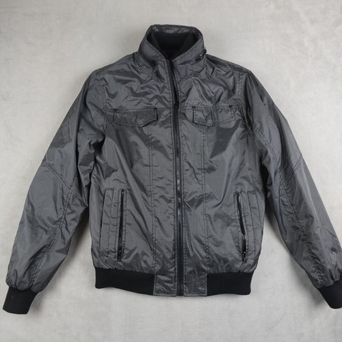 Foreign Exchange Jacket Mens M Black Full Zip Long Sleeve - Picture 1 of 19