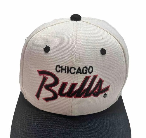 Vintage Chicago Bulls Sports Specialties Single Line Script Hat Snapback White - Bild 8 von 13