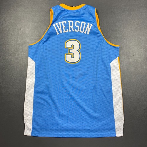 100% Authentic Allen Iverson Adidas Nuggets Swingman Jersey Size 2XL Mens - Picture 4 of 5