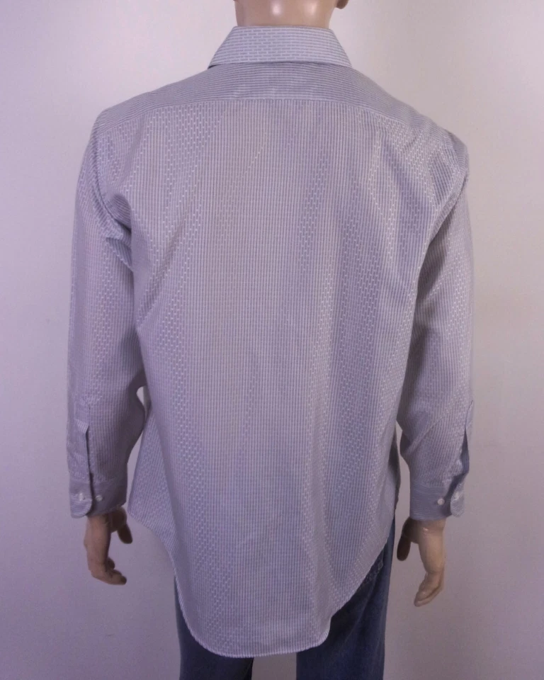 vintage 70s JC Penney Satin Touch Shirt Button Front Up Down Mod L 16.5 32/33 - Image 4 of 4