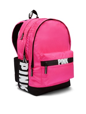black and white pink backpack