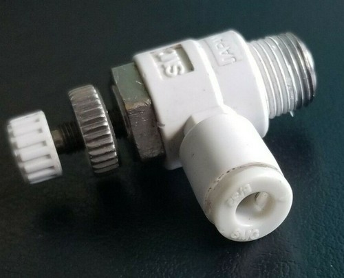 SMC push-to-connect 90 deg flow control air fitting 5/32 x 1/8 NPT AS2201F - Picture 3 of 3